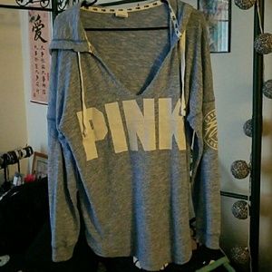 Pink pullover hoodie